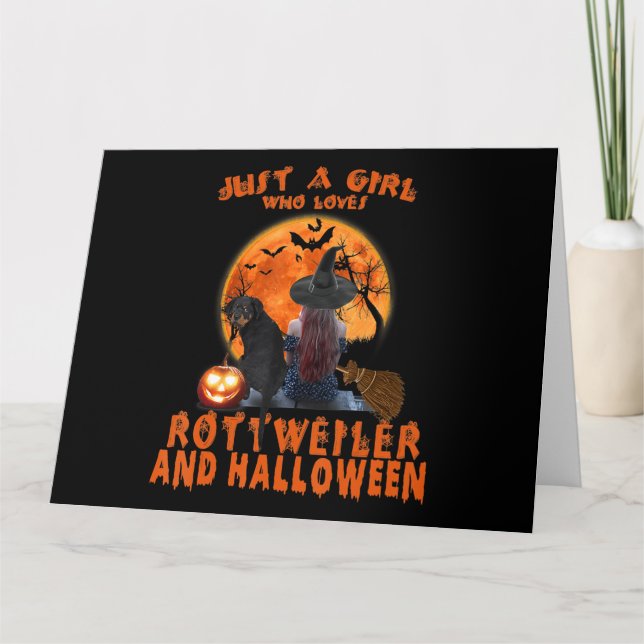 Carte Juste une fille qui aime le chien Rottweiler et Ha (Devant)