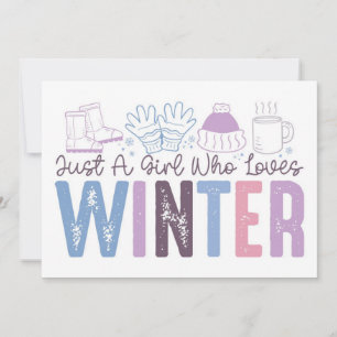 Carte Juste une fille qui aime le design saisonnier mign