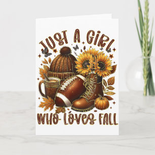 Carte Juste Une Fille Qui Aime Le Football D'automne Tou