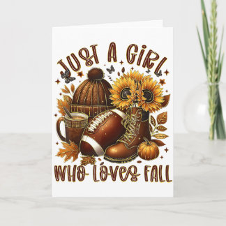 Carte Juste Une Fille Qui Aime Le Football D'automne Tou