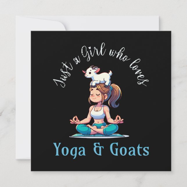 Carte Juste une fille qui aime le yoga et les chèvres (Devant)