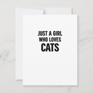 Carte Juste une fille qui aime les chats – Amour de chat
