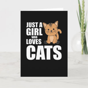 Carte Juste une fille qui aime les chats mignons animaux