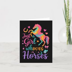 Carte Juste Une Fille Qui Aime Les Chevaux Cadeaux À Che