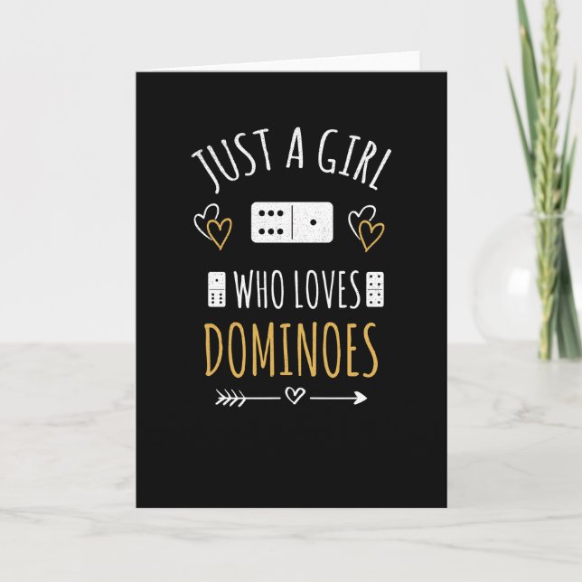 Carte Juste Une Fille Qui Aime Les Dominos Amoureux Joue (Devant)