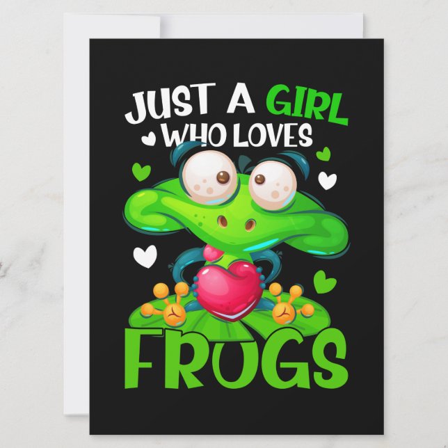 Carte Juste Une Fille Qui Aime Les Grenouilles Enfants F (Devant)