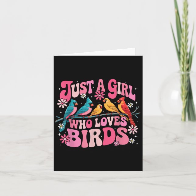 Carte Juste Une Fille Qui Aime Les Oiseaux Amusants Oise (Devant)