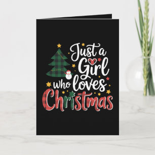 Carte Juste Une Fille Qui Aime Noël Carreaux Arbre Bonho