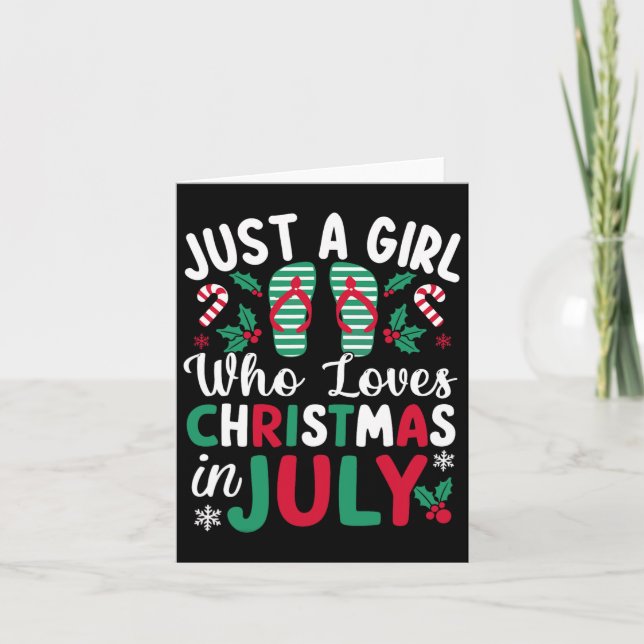 Carte Juste Une Fille Qui Aime Noël En Juillet Bea Été (Devant)