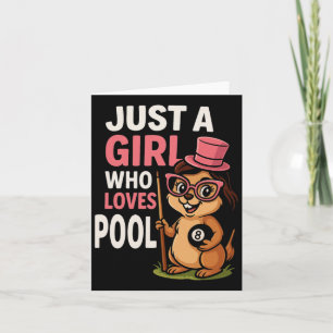 Carte Juste Une Fille Qui Aime Pool Billard Joueur De Bi