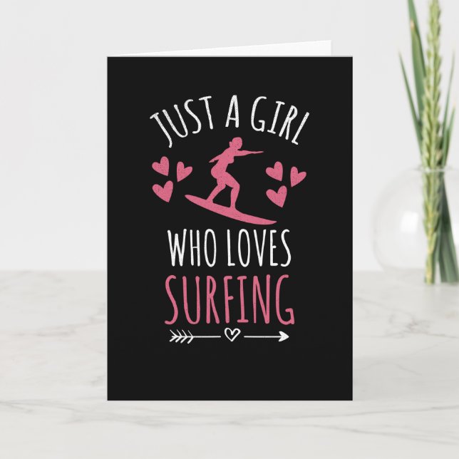 Carte Juste Une Fille Qui Aime Surfer | Cadeau Surfer Gi (Devant)