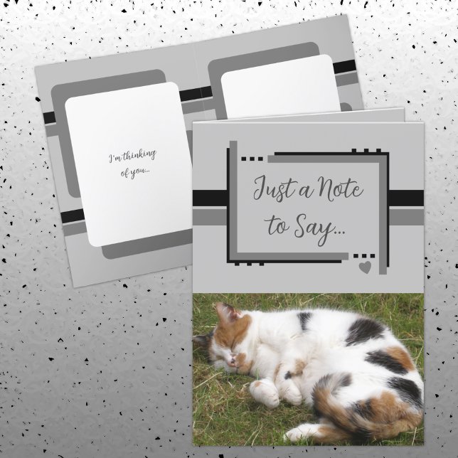 Carte Juste une note pour dire photos de chat noir gris (Créateur téléchargé)