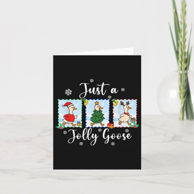 Carte Juste Une Oie Jolly Drôle Joyeux Goosemas Mignonne (Devant)