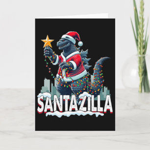 Carte Kaiju Noël Santazilla Monstre Japonais Dinosaure