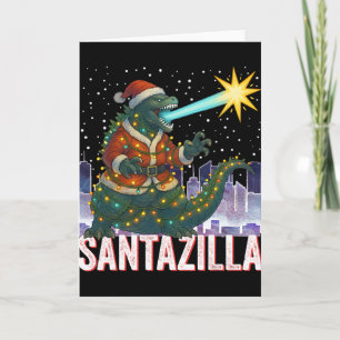 Carte Kaiju Noël Santazilla Monstre Japonais Dinosaure