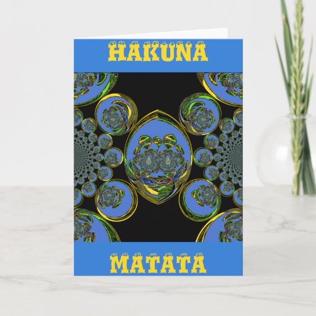 Carte Kaleidoscope bleu et jaune Imprimer (Devant)