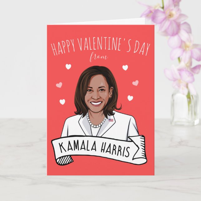 Carte Kamala Harris Saint-Valentin (Orchidée)
