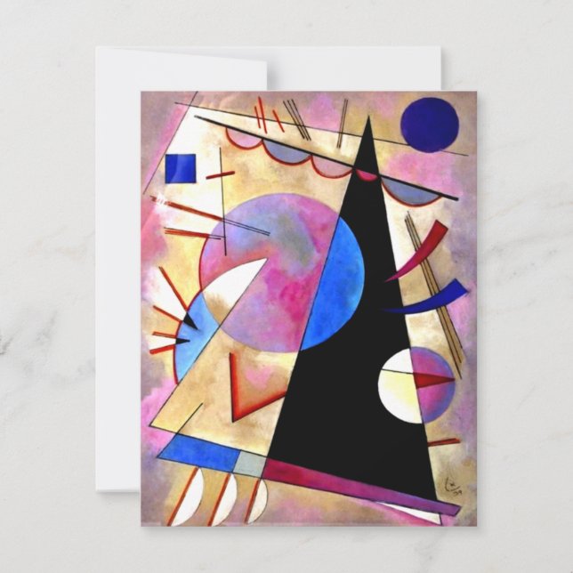 Carte Kandinsky - Cubisme Abstrait avec rose et blues (Devant)
