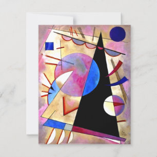 Carte Kandinsky - Cubisme Abstrait avec rose et blues