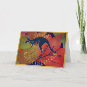 Carte Kangaroo australien Joyeux Noël