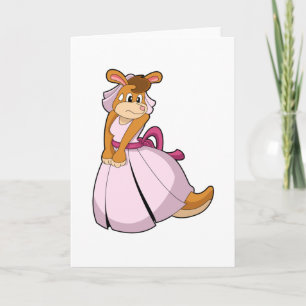 Carte Kangaroo comme mariée avec robe Mariage