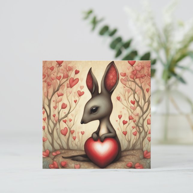 Carte Kangaroo Love 1 (Debout devant)