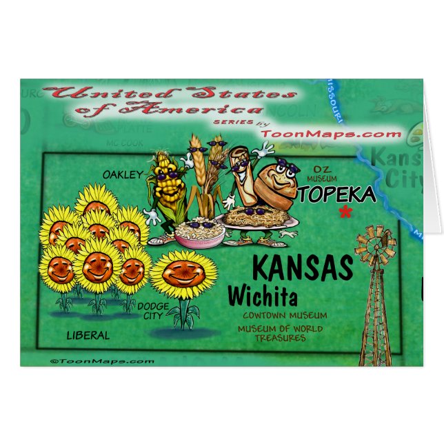 Carte Kansas USA (Devant horizontal)