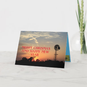Carte Kansas Windmill Sunset Cross