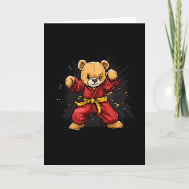 Carte Karate Bear With Power And Precision For Kids  (Devant)