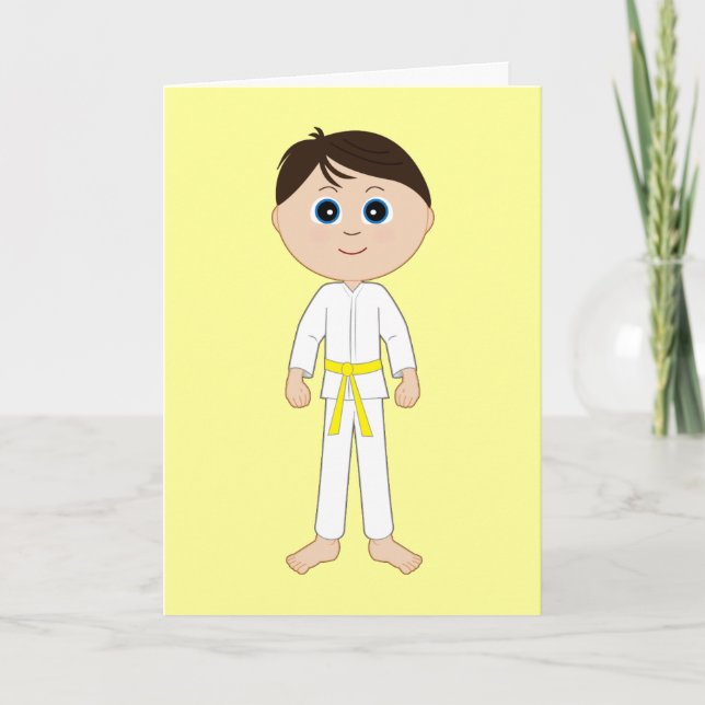 Carte Karate Félicitations Ceinture Jaune (Devant)
