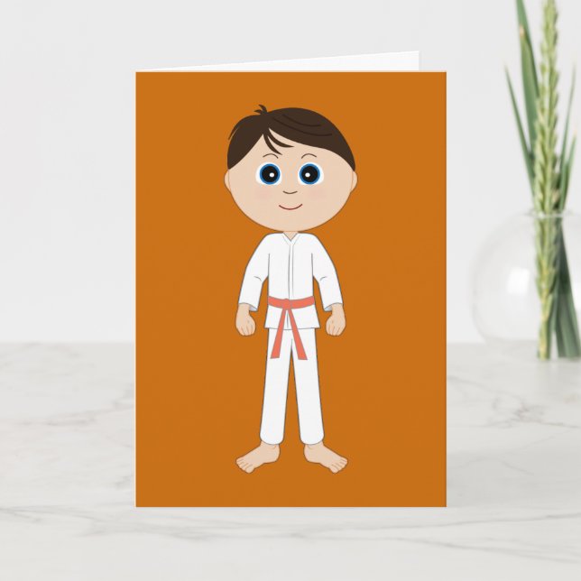 Carte Karate Félicitations Orange Belt (Devant)