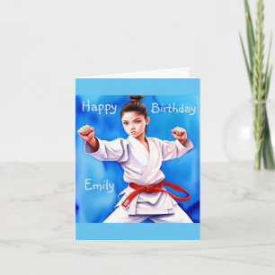 Carte Karate Girl Anniversaire