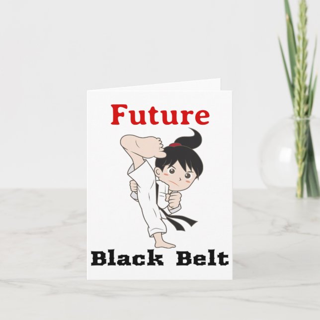 Carte Karate Girl Futur ceinture noire Arts martiaux (Devant)