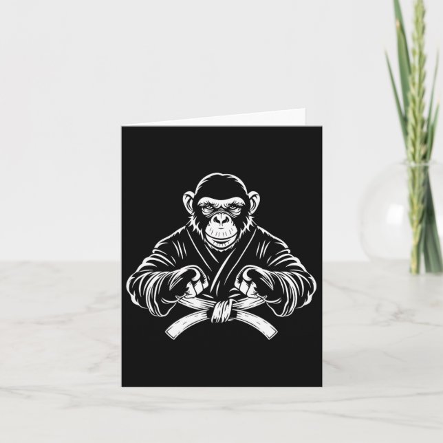Carte Karate Monkey Dessin Kickboxing Jiu-jitsu Mixed ma (Devant)