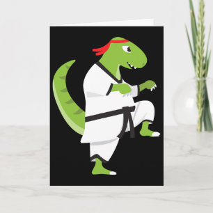 Carte Karate T-rex Cool Mignon Dinosaure Combattant Hall