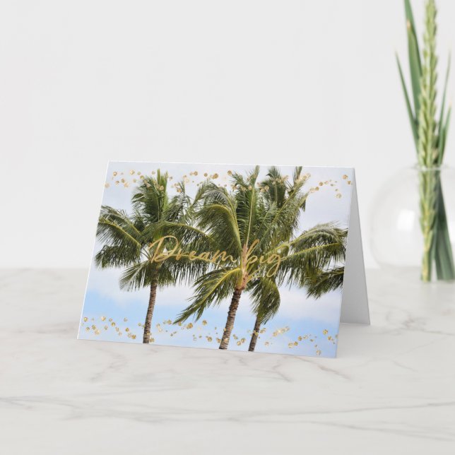 Carte Kauai Hawaii Palm Trees Gold Dream (Devant)