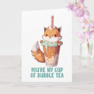 Carte Kawai mignon bébé renard tu es ma tasse de thé bul