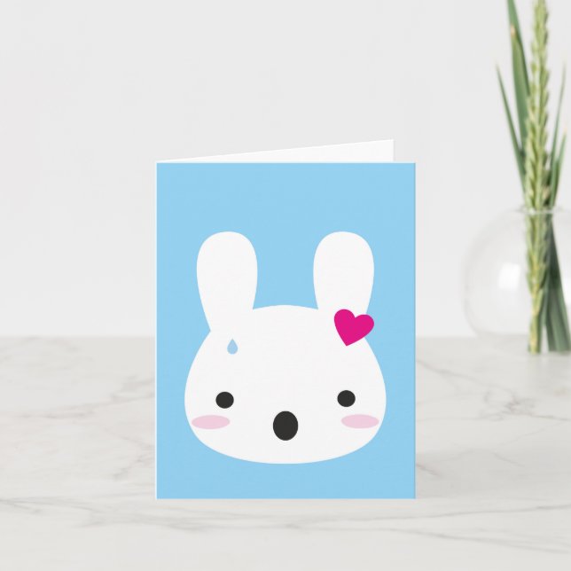 Carte Kawaii Bunny choqué (Devant)