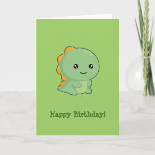 Carte Kawaii Dinosaur Joyeux Anniversaire