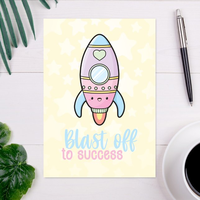 Carte Kawaii explosion de la fusée de la réussite du jeu (Créateur téléchargé)