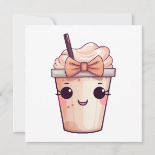 Carte Kawaii Frappe souriante