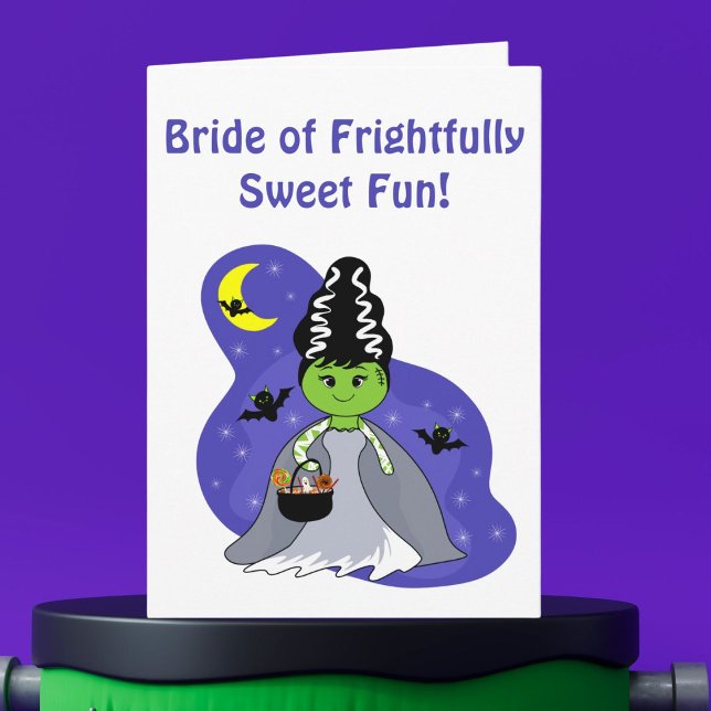 Carte Kawaii Mariée de Frankenstein Halloween avec Candy (Créateur téléchargé)