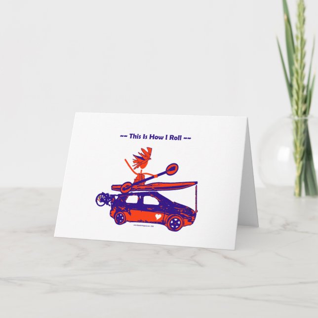 Carte Kayak On Car - Voici comment je roule ! (Devant)