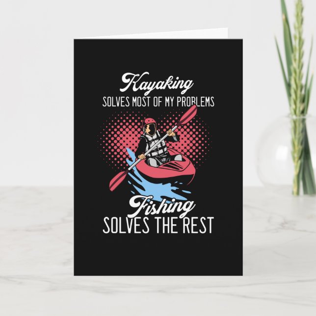 Carte Kayak, pêche amusante (Devant)