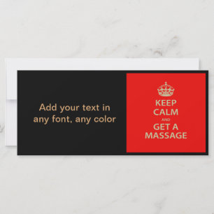 Carte Keep Calm and Get a massage
