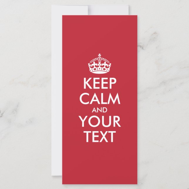 Carte KEEP CALM and YOUR TEXT (Devant)
