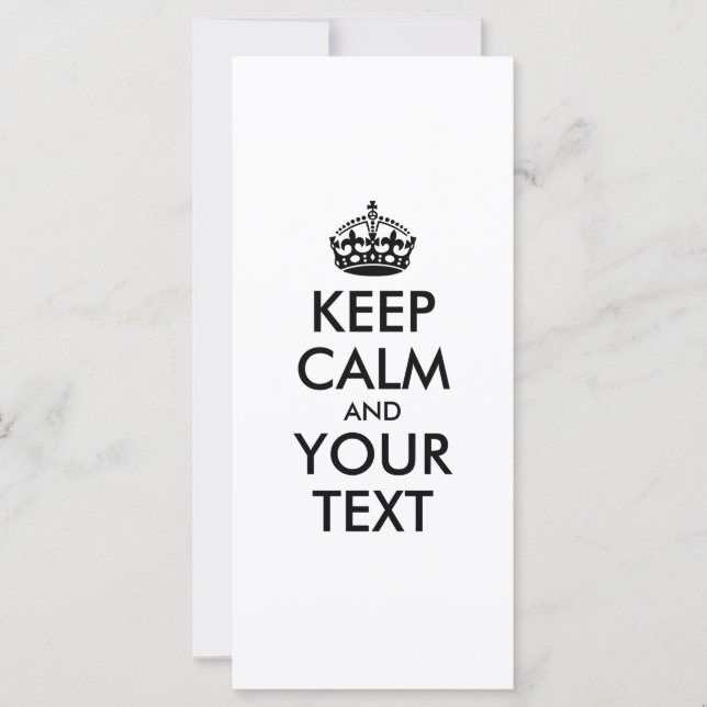 Carte KEEP CALM and YOUR TEXT (Devant)