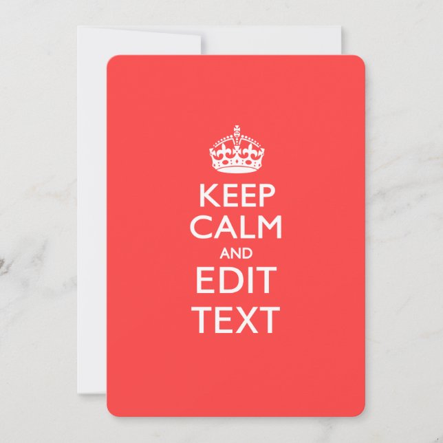 Carte KEEP CALM personnalisé et avoir votre texte sur ro (Devant)