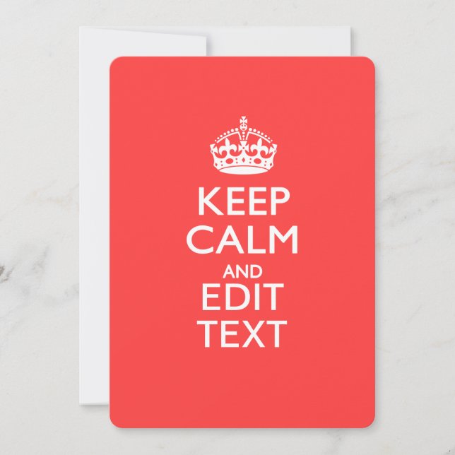 Carte KEEP CALM personnalisé et avoir votre texte sur ro (Devant)