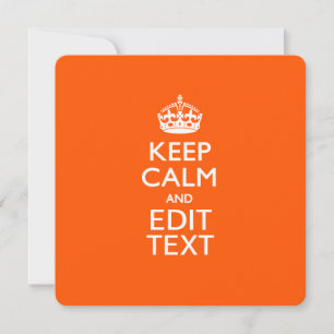 Carte KEEP CALM PERSONNALISÉ ET Éditer du texte sur oran
